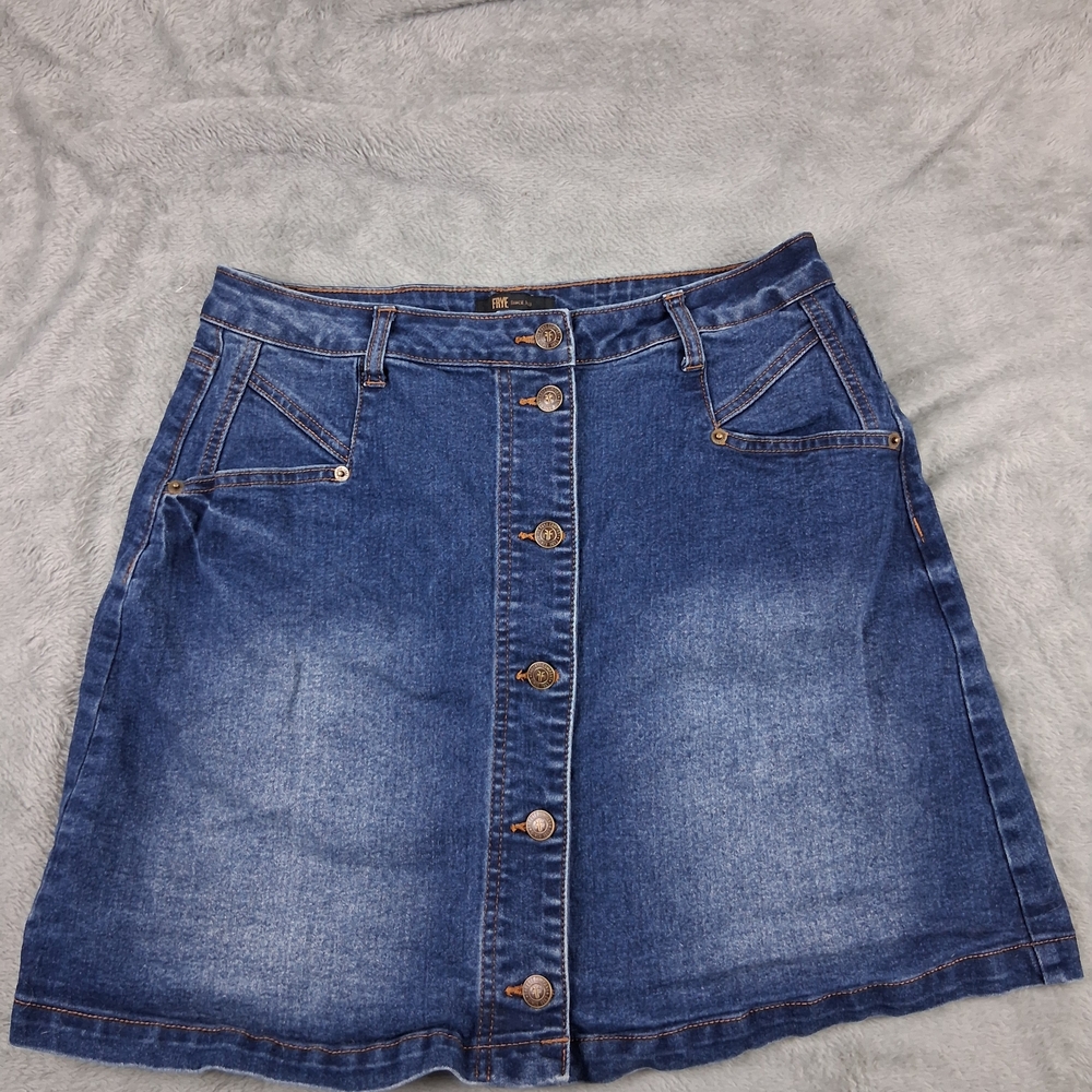 Frye Denim A-Line Button Skirt